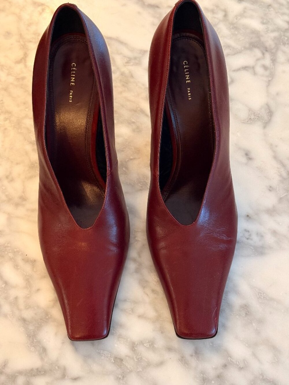 Celine Madame Phoebe Philo Burgundy Pump